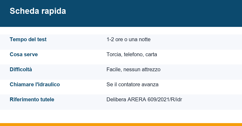 perdita acqua nascosta — infografica